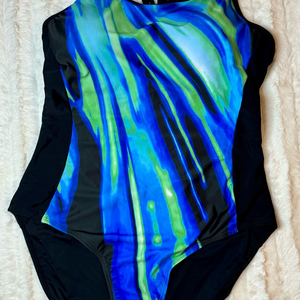 Vibrant Blue and Green Swimsuit